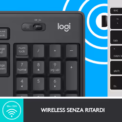 Logitech MK295 Kit Mouse e Tastiera Wireless – Tecnologia SilentTouch, Tastierino Numerico, Tasti Scelta Rapida, Tracciamento Ottico Avanzato, Ricevitore USB Nano, Senza Lag, Meno 90% di Rumore - Vista aggiuntiva 5
