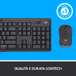 Logitech MK295 Kit Mouse e Tastiera Wireless – Tecnologia SilentTouch, Tastierino Numerico, Tasti Scelta Rapida, Tracciamento Ottico Avanzato, Ricevitore USB Nano, Senza Lag, Meno 90% di Rumore - Vista aggiuntiva 8