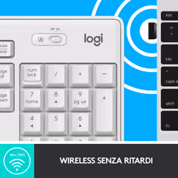 Logitech MK295 Kit Mouse e Tastiera Wireless – Tecnologia SilentTouch, Tastierino Numerico, Tasti Scelta Rapida, Tracciamento Ottico Avanzato, Ricevitore USB Nano, Senza Lag, Meno 90% di Rumore. Bianco - Vista aggiuntiva 5