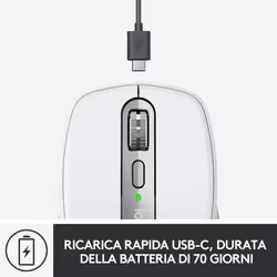 Logitech MX Anywhere 3 per Mac – Mouse Compatto Performante, Wireless, Scroller Magnetico Veloce, Su Ogni Superficie, Sensore 4000 DPI, Pulsanti Custom, USB-C, Bluetooth, Apple Mac, iPad, Windows - Vista aggiuntiva 4