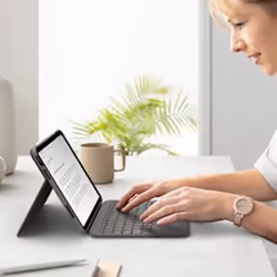 Logitech Folio Touch QWERTY Spagnolo Smart Connector Grigio - Vista aggiuntiva 4