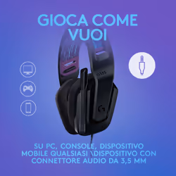 Logitech G G335 Auricolare Cablato A Padiglione Gaming Nero - Vista aggiuntiva 6