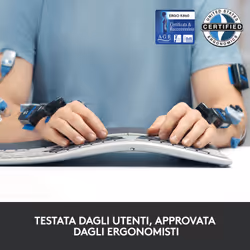 Logitech ERGO K860 Wireless Split Keyboard - Tastiera Ergonomica Wireless, Poggiapolsi, Connettività Bluetooth e USB, Compatibile con Windows e Mac - Vista aggiuntiva 5