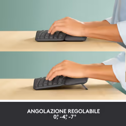 Logitech ERGO K860 Wireless Split Keyboard - Tastiera Ergonomica Wireless, Poggiapolsi, Connettività Bluetooth e USB, Compatibile con Windows e Mac - Vista aggiuntiva 7
