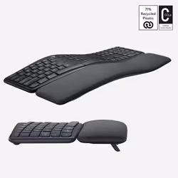 Logitech Ergo K860 tastiera Ufficio RF senza fili + Bluetooth US International Grafite - Vista aggiuntiva 4