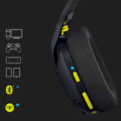 Logitech G Logitech G435 LIGHTSPEED Cuffie Gaming Wireless Bluetooth - Cuffie Over Ear Leggere, Microfoni Integrati, Batteria da 18 Ore, Compatibile con Dolby Atmos, PC, PS4, PS5, Smartphone. Nero - Vista aggiuntiva 4