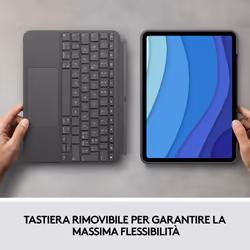 Logitech Combo Touch Custodia con Tastiera per iPad Pro 11 pollici (1a, 2a, 3a gen - 2018, 2020, 2021) - Tastiera Retroilluminata Rimovibile, Trackpad, Smart Connector - Grigio - Vista aggiuntiva 8