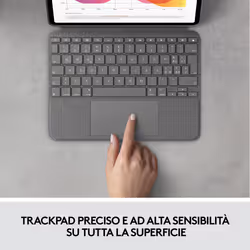 Logitech Combo Touch Custodia con Tastiera per iPad Air (4. gen - 2020) - Tastiera Retroilluminata Rimovibile, Trackpad Click-Anywhere, Smart Connector - Grigio. - Vista aggiuntiva 4