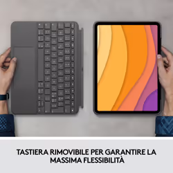 Logitech Combo Touch Custodia con Tastiera per iPad Air (4. gen - 2020) - Tastiera Retroilluminata Rimovibile, Trackpad Click-Anywhere, Smart Connector - Grigio. - Vista aggiuntiva 7