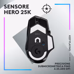 Logitech G G502 X Plus mouse Gaming Mano destra RF Wireless Ottico 25600 DPI - Vista aggiuntiva 4