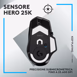 Logitech G G502 X Lightspeed mouse Gaming Mano destra RF Wireless Ottico 25600 DPI - Vista aggiuntiva 4