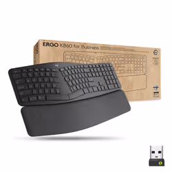 Logitech K860 for Business, Full-size (100%), Wireless, Bluetooth, Interruttore a chiave semimeccanico, Grafite