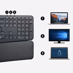 Logitech K860 for Business tastiera Ufficio Bluetooth Svizzere Grafite
