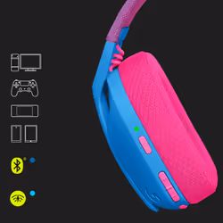 Logitech G G435 LIGHTSPEED Cuffie Gaming Wireless Bluetooth - Cuffie Over Ear Leggere, Microfoni Integrati, Batteria da 18 Ore, Compatibile con Dolby Atmos, PC, PS4, PS5, Smartphone. Blu - Vista aggiuntiva 6