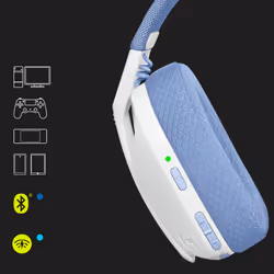 Logitech G G435 LIGHTSPEED Cuffie Gaming Wireless Bluetooth - Cuffie Over Ear Leggere, Microfoni Integrati, Batteria da 18 Ore, Compatibile con Dolby Atmos, PC, PS4, PS5, Smartphone. Bianco - Vista aggiuntiva 4