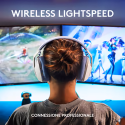 Logitech G G435 LIGHTSPEED Cuffie Gaming Wireless Bluetooth - Cuffie Over Ear Leggere, Microfoni Integrati, Batteria da 18 Ore, Compatibile con Dolby Atmos, PC, PS4, PS5, Smartphone. Bianco - Vista aggiuntiva 7