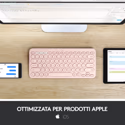 Logitech K380 Tastiera Bluetooth Multidispositivo per Mac, Sottile e Compatta, Easy-Switch fino a 3 Dispositivi, Compatibile con macOS, iOS, iPadOS, Layout Italiano - Rosa - Vista aggiuntiva 4