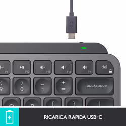 Logitech MX Keys Mini Tastiera Illuminata Wireless, Minimal, Compatta, Bluetooth, Retroilluminata, USB-C, Compatibile con Apple macOS, iOS, Windows, Linux, Android, in Metallo - Vista aggiuntiva 8