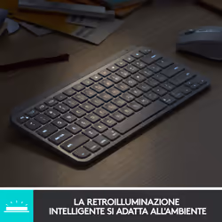 Logitech MX Keys Mini tastiera Ufficio RF senza fili + Bluetooth QWERTY Italiano Grigio - Vista aggiuntiva 7