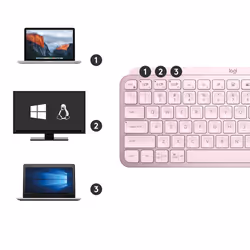 Logitech MX Keys Mini tastiera Ufficio RF senza fili + Bluetooth QWERTY Inglese Rosa - Vista aggiuntiva 7