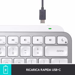 Logitech MX Keys Mini per Mac Tastiera Wireless, Minimal, Compatta, Bluetooth, Tasti Retroilluminati, USB-C, Digitazione Tattile, Compatibile con Apple macOS, iPad OS, in Metallo - Vista aggiuntiva 8