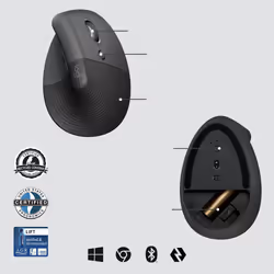 Logitech Lift for Business mouse Ufficio Mano destra RF senza fili + Bluetooth Ottico 4000 DPI - Vista aggiuntiva 6
