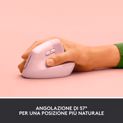 Logitech Lift Mouse Ergonomico Verticale, Senza Fili, Ricevitore Bluetooth o Logi Bolt USB, Clic Silenziosi, 4 Tasti, Compatibile con Windows / macOS / iPadOS, Laptop, PC. Rosa - Vista aggiuntiva 8