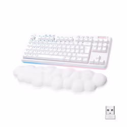 Logitech G G715, Wireless, RF senza fili + Bluetooth, Interruttore a chiave meccanica, QWERTY, LED RGB, Bianco