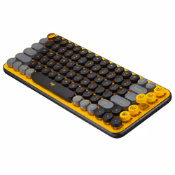 Logitech POP Keys Wireless Mechanical Keyboard With Emoji Keys tastiera Universale RF senza fili + Bluetooth AZERTY Francese Nero, Grigio, Giallo - Vista aggiuntiva 4