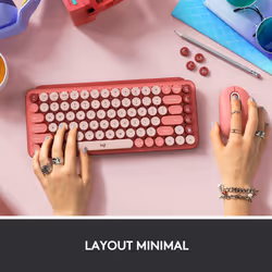 Logitech POP Keys Tastiera Meccanica Wireless con Tasti Emoji Personalizzabili, Design Compatto Durevole, Connettività Bluetooth o USB, Compatibilità Multidispositivo e OS - Heartbreaker - Vista aggiuntiva 5