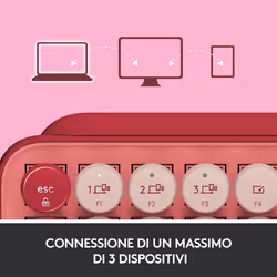 Logitech POP Keys Tastiera Meccanica Wireless con Tasti Emoji Personalizzabili, Design Compatto Durevole, Connettività Bluetooth o USB, Compatibilità Multidispositivo e OS - Heartbreaker - Vista aggiuntiva 7