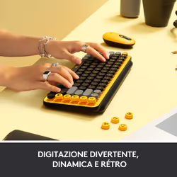 Logitech POP Keys Tastiera Meccanica Wireless con Tasti Emoji Personalizzabili, Design Compatto Durevole, Connettività Bluetooth o USB, Compatibilità Multidispositivo e OS - Blast - Vista aggiuntiva 4