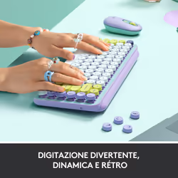 Logitech POP Keys Tastiera Meccanica Wireless con Tasti Emoji Personalizzabili, Design Compatto Durevole, Connettività Bluetooth o USB, Compatibilità Multidispositivo e OS - Daydream - Vista aggiuntiva 4