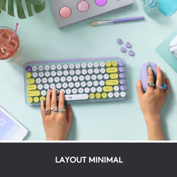 Logitech POP Keys Tastiera Meccanica Wireless con Tasti Emoji Personalizzabili, Design Compatto Durevole, Connettività Bluetooth o USB, Compatibilità Multidispositivo e OS - Daydream - Vista aggiuntiva 5