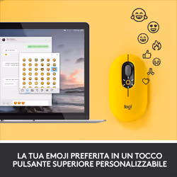 Logitech POP Mouse Wireless con Emoji personalizzabili, Tecnologia SilentTouch, Precisione e Velocità, Design Compatto, Bluetooth, USB, Multidispositivo, Compatibile OS - Blast - Vista aggiuntiva 5