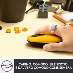 Logitech POP Mouse Wireless con Emoji personalizzabili, Tecnologia SilentTouch, Precisione e Velocità, Design Compatto, Bluetooth, USB, Multidispositivo, Compatibile OS - Blast - Vista aggiuntiva 6