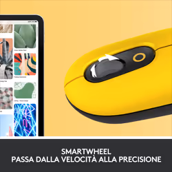 Logitech POP Mouse Wireless con Emoji personalizzabili, Tecnologia SilentTouch, Precisione e Velocità, Design Compatto, Bluetooth, USB, Multidispositivo, Compatibile OS - Blast - Vista aggiuntiva 7