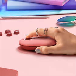 Logitech POP Mouse Wireless con Emoji personalizzabili, Tecnologia SilentTouch, Precisione e Velocità, Design Compatto, Bluetooth, USB, Multidispositivo, Compatibile OS - Heartbreaker - Vista aggiuntiva 4
