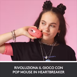 Logitech POP Mouse Wireless con Emoji personalizzabili, Tecnologia SilentTouch, Precisione e Velocità, Design Compatto, Bluetooth, USB, Multidispositivo, Compatibile OS - Heartbreaker - Vista aggiuntiva 7