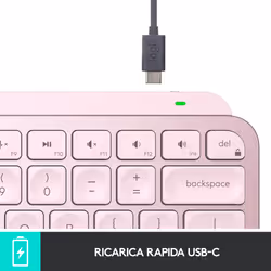 Logitech MX Keys Mini Tastiera Illuminata Wireless, Minimal, Compatta, Bluetooth, Retroilluminata, USB-C, Compatibile con Apple macOS, iOS, Windows, Linux, Android, in Metallo - Vista aggiuntiva 8