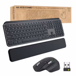 Logitech MX Keys combo for Business Gen 2, Wireless, RF senza fili + Bluetooth, Tasto con meccanismo a forbici, QWERTY, LED, ...