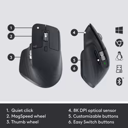 Logitech MX Keys combo for Business Gen 2 tastiera Mouse incluso Ufficio RF senza fili + Bluetooth QWERTY Spagnolo Grafite - Vista aggiuntiva 6