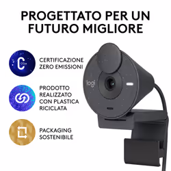 Logitech Brio 300 webcam 2 MP USB-C Grafite - Vista aggiuntiva 8