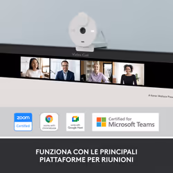 Logitech Brio 300 webcam 2 MP USB-C Bianco - Vista aggiuntiva 7