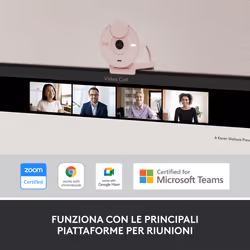 Logitech Brio 300 webcam 2 MP USB-C Rosa - Vista aggiuntiva 7