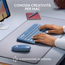 Logitech K380 for Mac tastiera Universale Bluetooth QWERTY Italiano Blu - Vista aggiuntiva 6