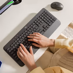 Logitech Signature K650 tastiera Ufficio Bluetooth QWERTZ Svizzere Grafite - Vista aggiuntiva 2