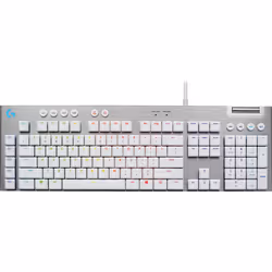Logitech G 920-011356, Cablato, USB, Interruttore a chiave meccanica, AZERTY, LED RGB, Alluminio, Bianco