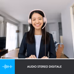 Logitech H390 Auricolare Cablato A Padiglione Ufficio USB tipo A Rosa - Vista aggiuntiva 7