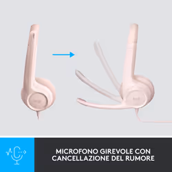 Logitech H390 Auricolare Cablato A Padiglione Ufficio USB tipo A Rosa - Vista aggiuntiva 8